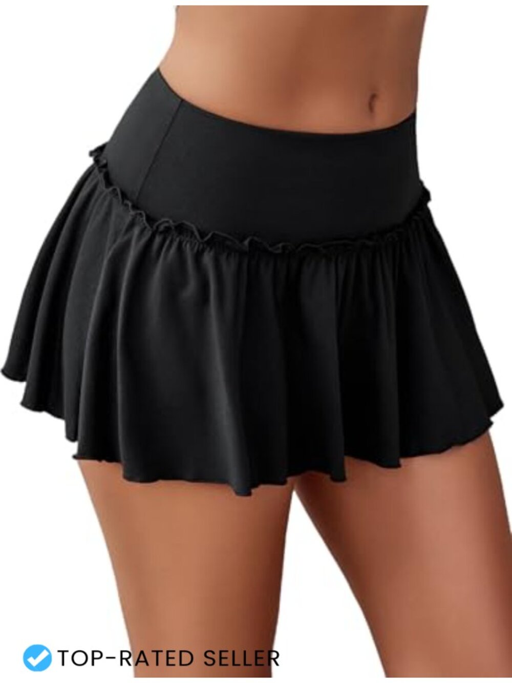 Avidlove Women's Ruffle Mini Skirt Lingerie Pleated Low Rise A-Line Short Skirt